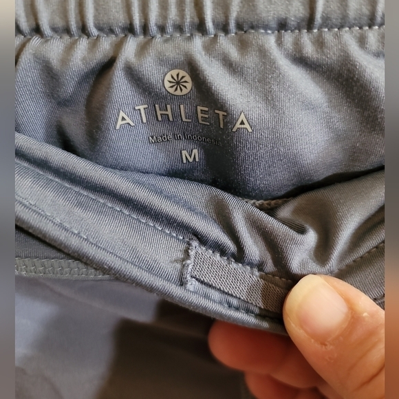 Athleta Ready Set Shorts Medium Blue Gray Athletic Workout - Picture 4 of 5